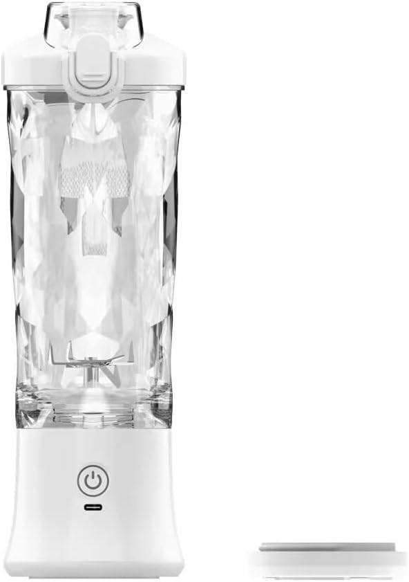 Licuadora portátil, exprimidor de mezcla de tamaño personal para batidos, batidos, jugo de nueces, verduras con 6 cuchillas, mini licuadora de 20