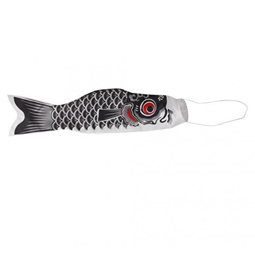 VELURA 40cm Japanese Windsock Carp Koi Nobori Sailfish Wind Streamer Black|1 x Drawer Knob1 x Mounting Screw|Windmills & Wind Spinners| Yard, Garden & Outdoor Living-image-24