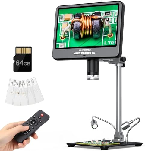 Andonstar 4K 60FPS 10.1" HDMI Digital Microscope for Soldering, 6...