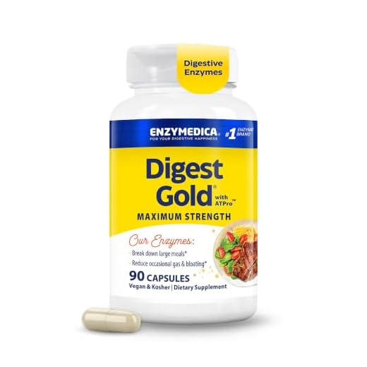 Enzymedica Digest Gold + ATPro, Maximum Strength Enzyme Formula, Prevents Bloating and Gas, 14 Key Enzymes Including Amylase, Protease, Lipase and Lactase, 90 Capsules (FFP)