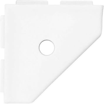 Questech 5" Shower Soap Dish Shelf for Inside Shower, Lugged for New Construction, Bath Organizer for Tiled Walls, Corner Soap Holder, Geo Lugged, Bright White Matte