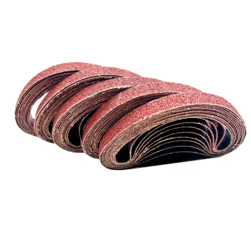 SenmaiTools Schleifbänder 10 x 330 mm, (Korn 40 60 80 120 150 240) Fingerschleifer Schleifband 10 x 330 mm, Schleifbänder für Bandschleifer, für Eisenwaren Holz Metall und Farbe (60 Stück)