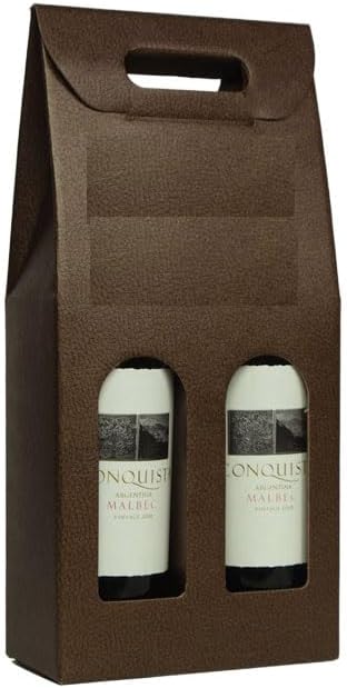 TheBoxDepot two Bottle Wine Gift Box Carrier, Portable Wine Bag for Christmas, Wedding, Anniversary, Party, Vintage Italian Wine Storage Box for Home Bar & Wine Collection