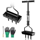 Aeratore manuale per prato, 3 denti, strumento di aerazione per erba con guanti per terreni compattati e scarificazione del prato, attrezzatura essenziale per giardinaggio per cortile