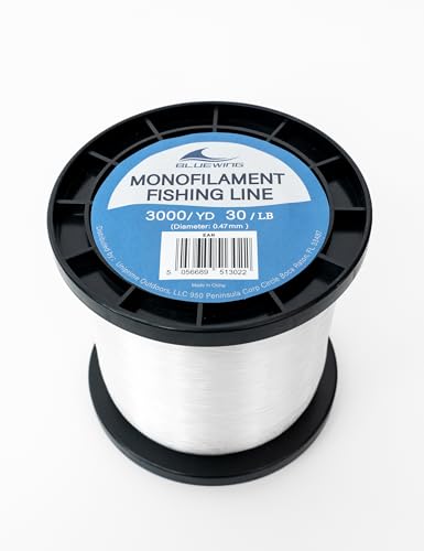 Image of BLUEWING Monofilament Fishing Line Clear Mono Fish Wire Thin Diameter String 6-400 lbs, 50-3000 Yards