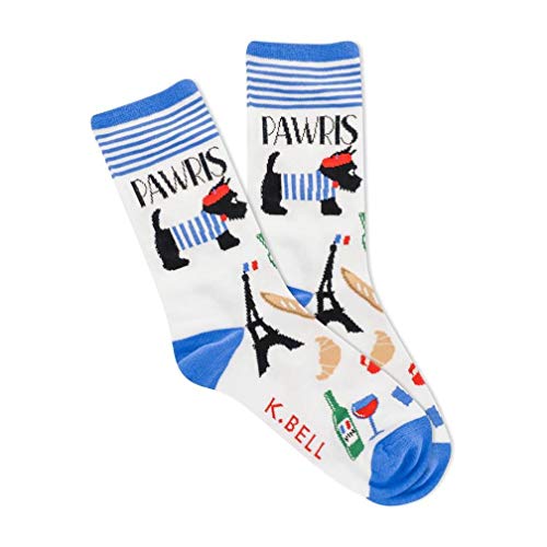 Image of K. Bell womens Funny Animal Crew Socks - 1 Pairs - Cool & Cute Wordplay Novelty Gifts