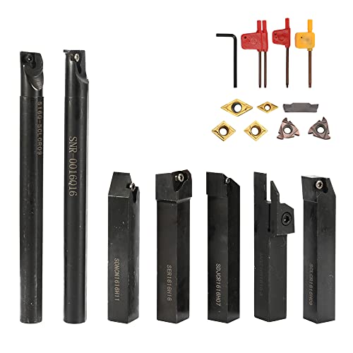 ACAGALA 16mm Shank 7PCS With Carbide Insert Wrench DIY Set Metal Steel Lathe Boring Bar Holder Turning Tool