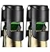 Champagne Stopper Stainless Steel, Professional Bottle Sealer for Champagne, Cava, Prosecco & Sparkling Wine, Compact Champagne Sealer Stopper 1.3''2.2'', Bottle Plug Black Set of 2 by HYZ