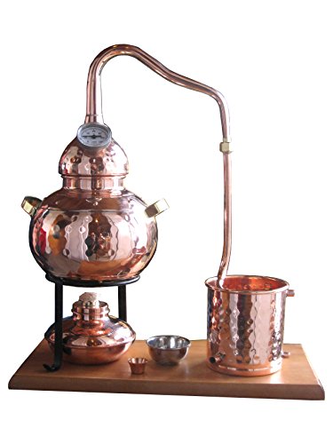 Destille, Destilliergerät, Destillationsapparatur - Alembic Set Premium, Mit Spiritusbrenner Und Thermometer, 0,7L