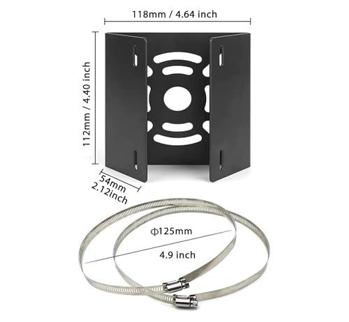 WiTi Universelle vertikale Stangenhalterung für Überwachungskamera,Metallmontage Eckhalterung mit 2 Schlaufenrohrklemmen,geeignet für CCTV-Kameras Bühnenleuchten Solarzellen(kleine Größe)