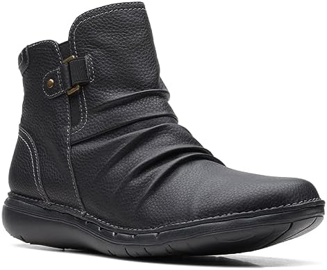 Clarks Damen Un Loop Top Chelsea Boot, Black Leather, 36 EU