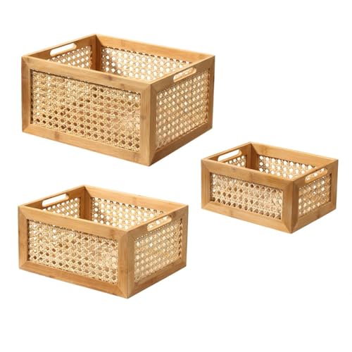 Calicosy - Boîte en Bambou et Rotin Grand Modèle - L35x28x18cm – vue 7
