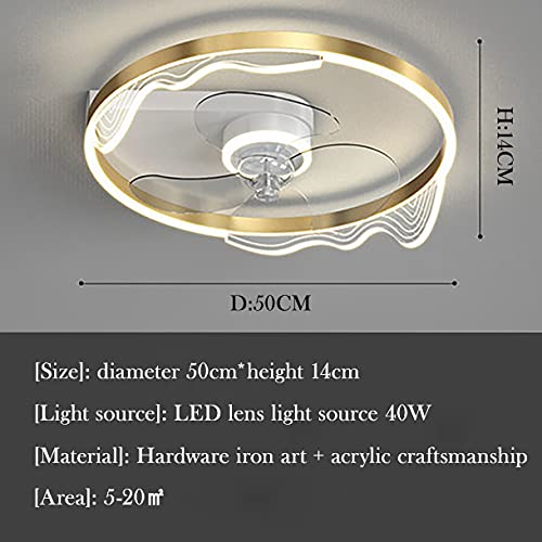 Ventilateur de plafond avec lampe et télécommande pour chambre