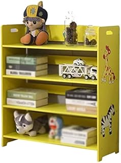 Bookend Rack Book Children's Bookshelf with Storage Cartoon Study Room Drawing Book Cabinet Environmentally Friendly Easy InstallationBlue (Color : Yellow)