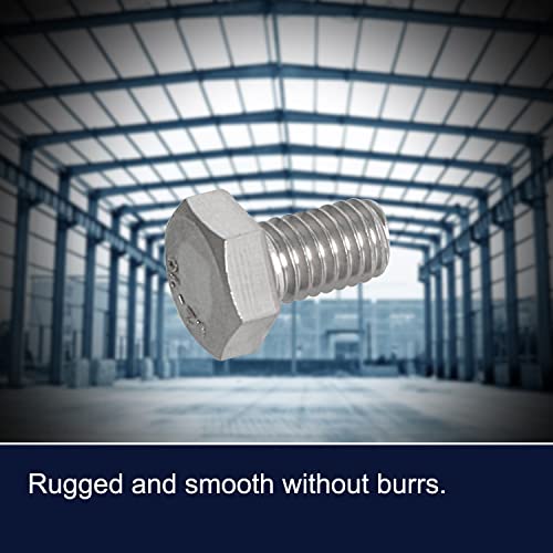 Image of M6 x 10mm Hex Head Bolts Screws Grade 5.8 Stainless Steel, Fasteners Fully Machine Threaded SUS304 10 Pcs