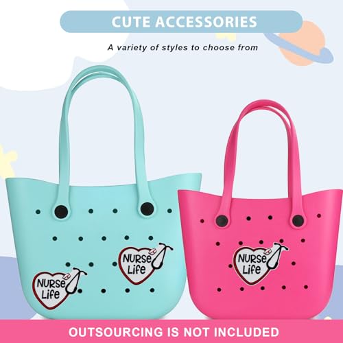 Image of Lckaey Rubber Beach Bag Accessories-PVC Rubber Totes organizer Sport Charms- for Purse Bogg Inserts