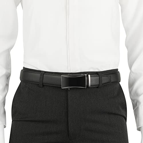 Image of Lavemi Men's Real Leather Ratchet Dress Belt with Automatic Buckle,Elegant Gift Box