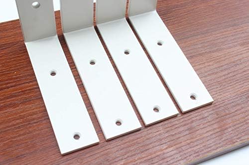 4 Pack White L 6" x H 6" x W 1.5", 5mm Thick L Shelf Bracket, Iron Shelf Brackets, Metal Shelf Bracket, Industrial Shelf Bracket, Modern Shelf Bracket, Decorative Shelving, Shelf Supports with Screws