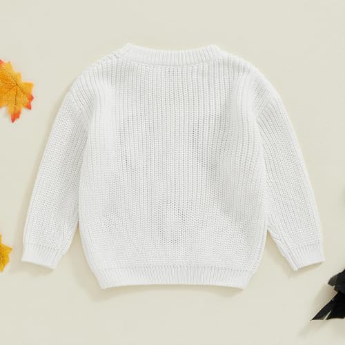 Image of Afunbaby Baby Girl Boy Knit Sweater Blouse Pullover Sweatshirt Warm Crewneck Long Sleeve Tops for Infant Toddler