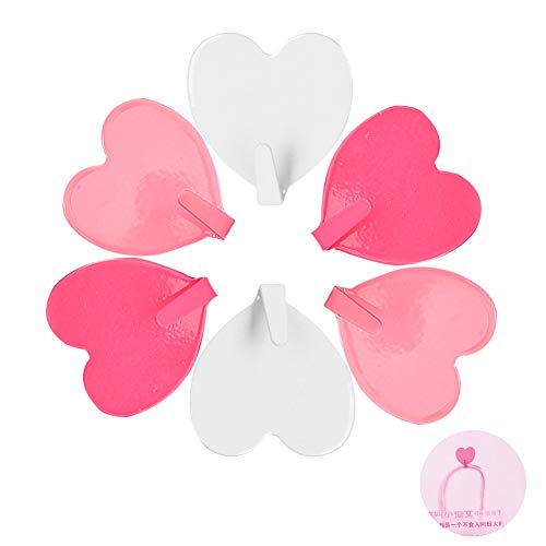 Ganchos de pared,15 unidades de ganchos autoadhesivos en forma de corazón,gancho fuerte resistente,bonito corazón sin costuras,ganchos adhesivos para colgar en la pared y ganchos para colgar bolsos