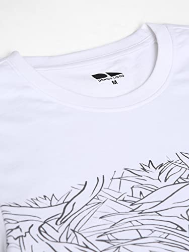 Image of Dennis Lingo - Men's Peach Polycotton Printed Regular Fit T-Shirt