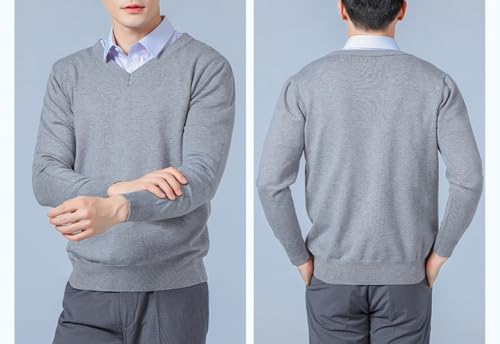 Men's Long Sleeve Regular Fit V-Neck Cotton Sweater,Pullover Long Sleeve Fall Winter Sweaters3