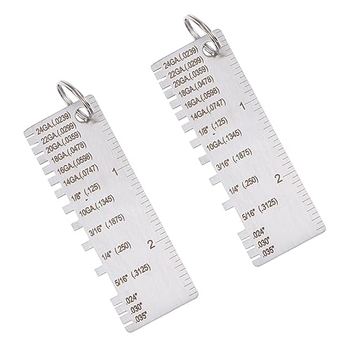 Cabilock Weld Inspection Ruler Set 2pc High Precision Weld Gauge Sheet Metal Gauge Stainless Steel