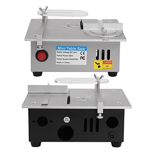 Mini sega circolare da tavolo, 96 W, con 4 lame circolari, altezza di taglio 0-15 mm, regolazione della potenza a 7 livelli, sega circolare da tavolo multifunzione in lega di alluminio per Heimwer