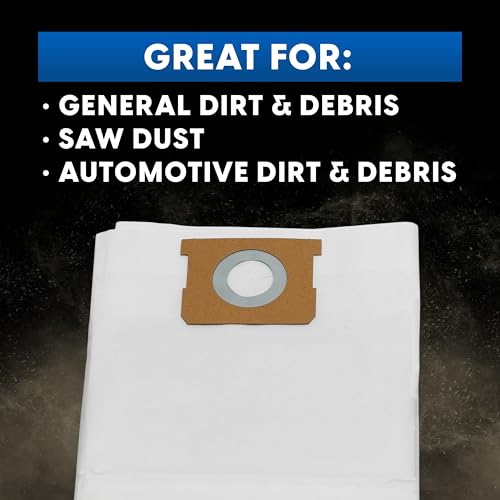 Image of Vacmaster VDBM Standard Dust Bags for 8-10 Gal Wet /Dry Vacs 3-Pack