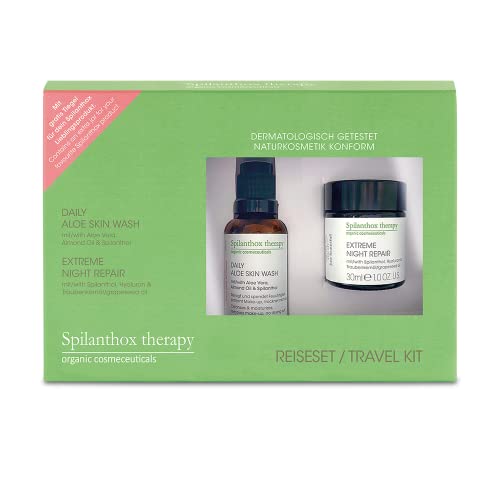 Spilanthox therapy, Travel Set, Travel Kit with Extreme Night Repair & Daily Aloe Skin Wash + Extra Jar 30ml each, Spilanthol