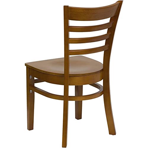 Image of Flash Furniture HERCULES Series Ladder Back Cherry Wood Restaurant Chair