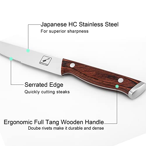 Imarku Steak Knives, Serrated Steak Knives Set Of 8, Japanese Hc Steel Knife Set thumb #2