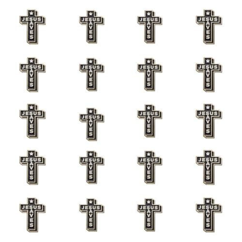 Image of Cross Brooch Pin for Women Men Cute Cross Brooch Metal Badge Pin Laple Religious Faith Brooches and Pins Hat Bag Shirt Decoration Jewelry Easter Pack