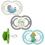 MAM Perfect Day & Night Dento-Flex Silikon Schnuller // Day & Night // 6-16 Neutral Mix, inkl. 2 Transport- Sterilisierboxen