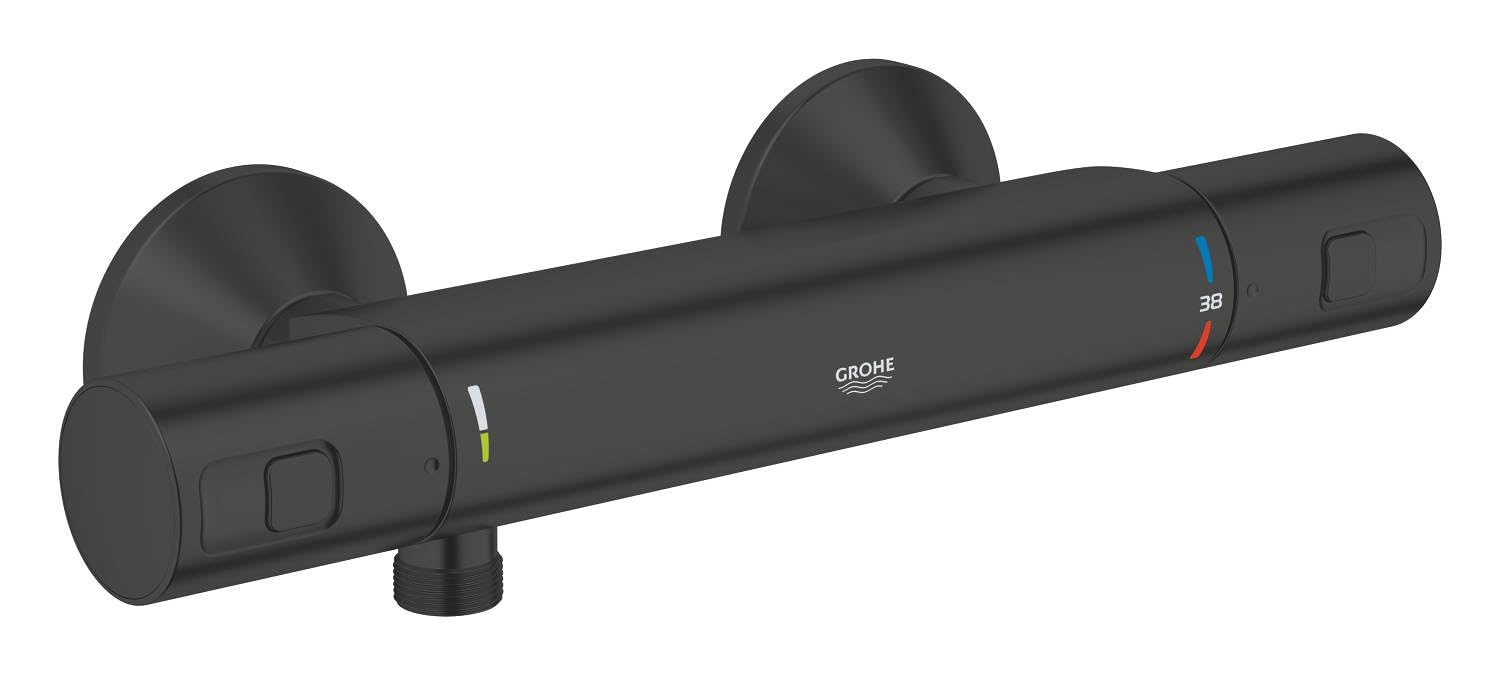 Grohe Thermostatic Shower Mixer - Precision Start - Matt - Water Saving Black