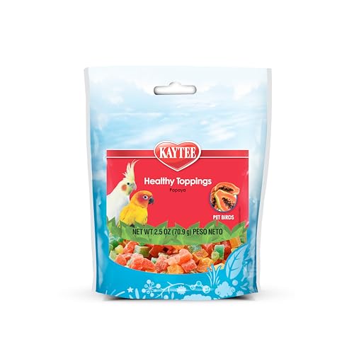 Kaytee Fiesta Healthy Toppings Papaya Bits For All Pet Birds, 2.5-Oz Bag