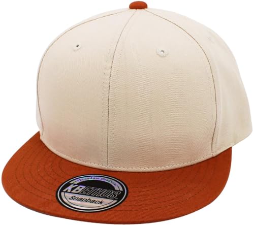 Image of KBETHOS Classic Snapback Hat Blank Cap Underbrim Cotton Wool Blend Flat Visor Adjustable Unisex