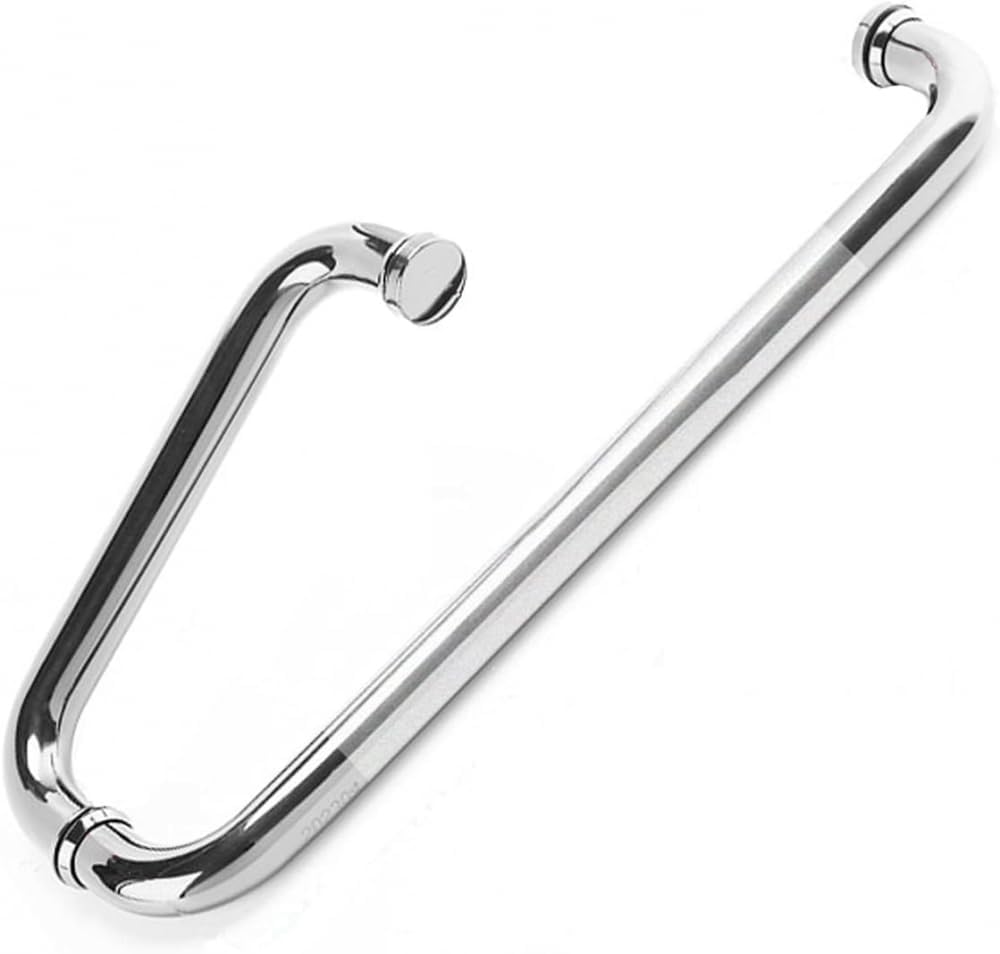 304 Stainless Steel Push Pull Door Handle for Glass Door, Bathroom Sliding Glass Door Handle Set - Replace Old or Damaged Door Handles-300mm+450mm