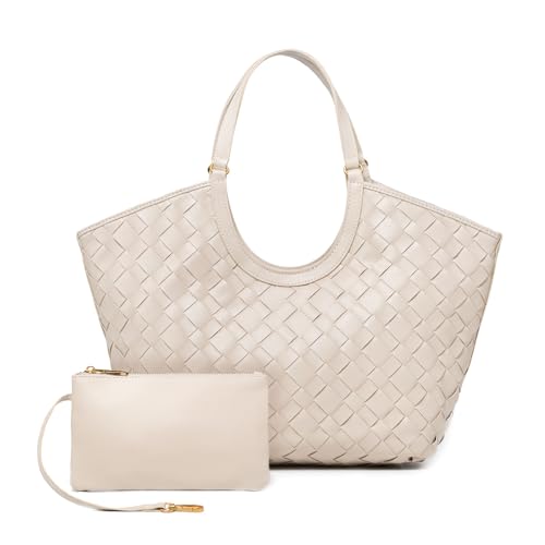 Bolsa Tote Tejida para Mujer en Cuero miniatura 1