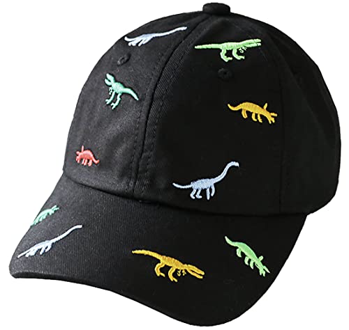 Baby-Boys Dinosaur Baseball-Caps Adjustable Trucker-Hat Sun-Baseball-Hat Fit 2-7 Years Kids-Toddler (20.5" Adjustable Fit For 2-7T, Black) #TOP12