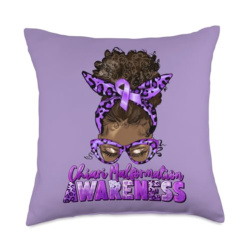 Chiari Malformation Afro Woman Chiari Malformation Awareness Throw Pillow