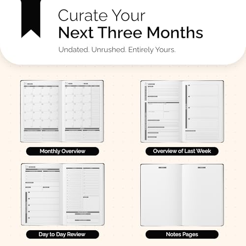Image of Black Daily Planner 2021-2022 by Panda Planner - Organizer Planner for Goals, Gratitude & Focus - Weekly & Monthly Agenda Sections - Undated 90 Day Planner