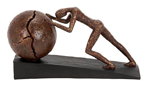 Escultura decorativa de polystone color marrón 5x15x8 pulg