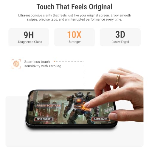 Image of DailyObjects ZeroBubble QwikInstall Privacy Screen Protector with Applicator Tray | Compatible with iPhone 16