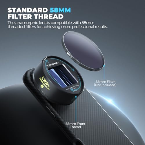 Image of Freewell Neutral Streak 1.33x Anamorphic Lens with 17mm Mount- Cinematic Wide-Screen Lens with Natural Light Streak Effect, Perfect for Night Cityscapes, Filmmaking, and Creative Video Production