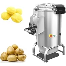 Commercial Electric Potato Peeler Machine, 70-100Kg/Hour Stainless Steel Potato Peeler Washer, 550W Automatic Peeling Tool for Taro Ginger Peeling Sweet Potatoes