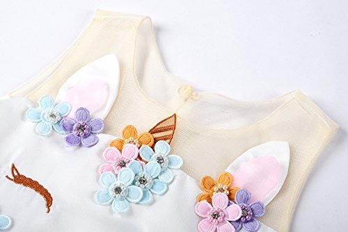 Jerrisapparel Flower Girls Unicorn Costume Pageant Princess Party Dress (5 Years, Blue) #TOP3