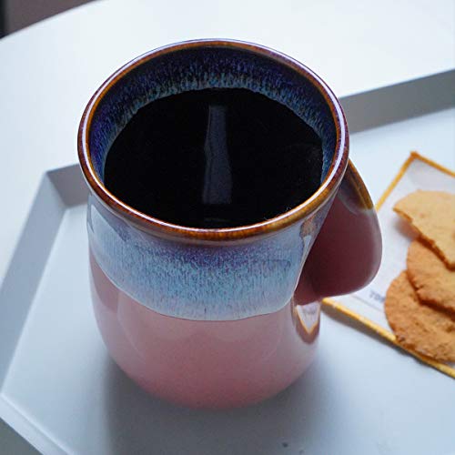 Selamica Porcelain 18Oz Novelty Right-Handed Handwarmer Mug, Coffee Mug, Tea Mug, Gift For Family Friends And Couple - Purple #TOP4