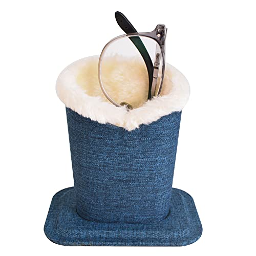 Image of Pack of 2 Soft Plush Lined Eyeglasses Holder Stand Protective Glasses Holder Stand