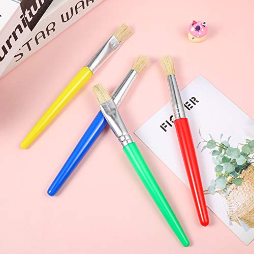 TOYANDONA 8 Unidades Flat Tip Escovas de Pintura Crianças Nylon Aperto Desenho Escovas Guache Escova